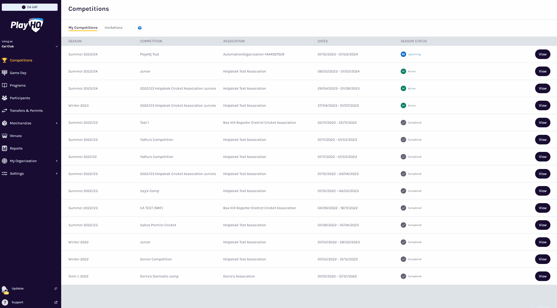 Transaction Report Play Cricket Support