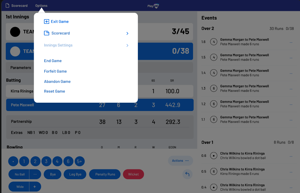 Selecting a game to score using electronic scoring – PlayHQ